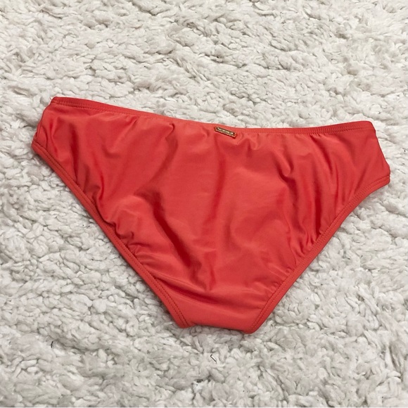 Antonio Melani Bikini Bottoms Twist Ruched Coral Red Orange Medium - Picture 2 of 6